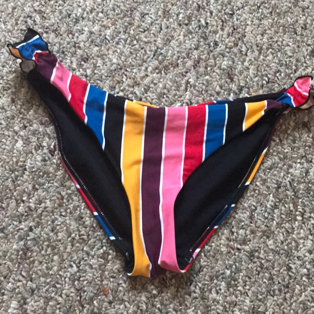 Colorful striped bathing suit bottoms